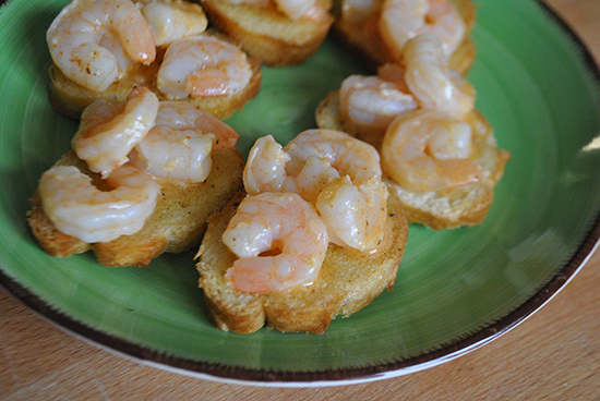 Superbowl Snacks: Simple Shrimp Crostini