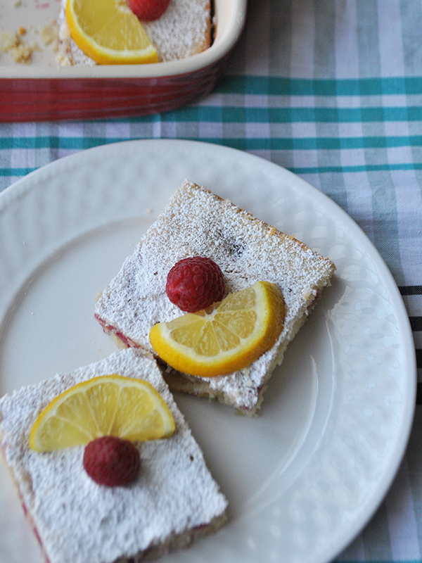 homemade lemon raspberry bars