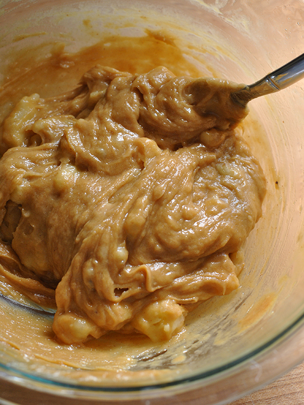 mashed peanut butter banana