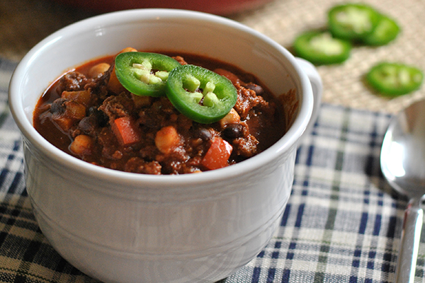 bowl of homemade chili